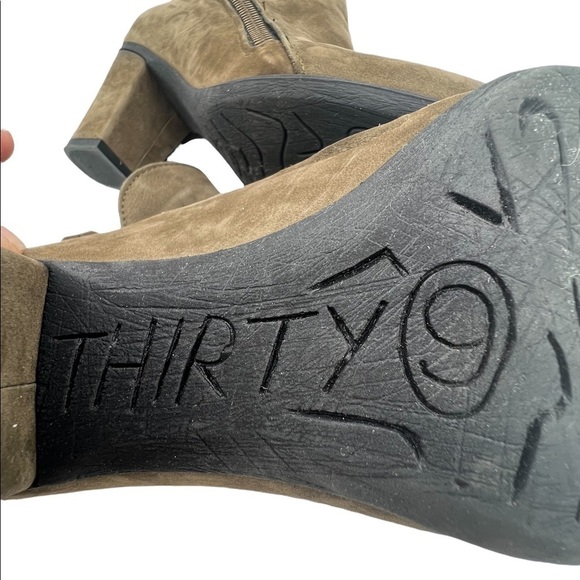 Bueno Brown Leather Block Heel Side Zip Ankle Boots Size 39 Women's - Picture 2 of 10